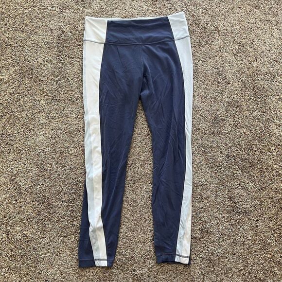 ATHLETA Salutation Colorblock Asymmetrical Powervita 7/8 Leggings 225957 Size LT - Picture 1 of 8